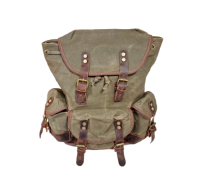 Militärgrön Canvas Ryggsäck
